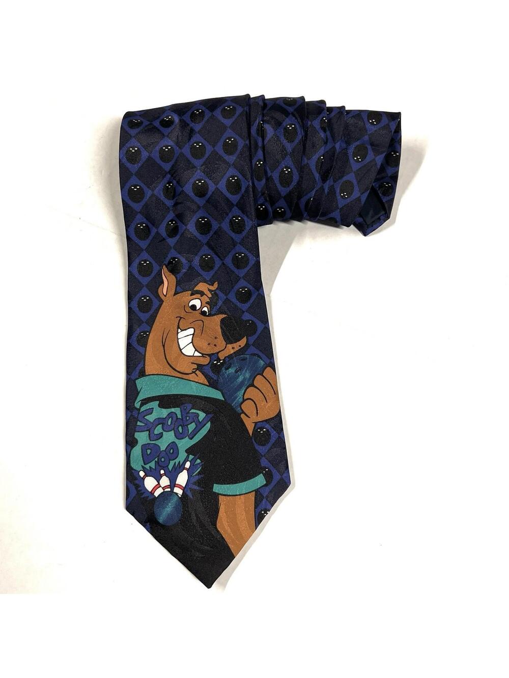 Scooby-doo Bowling Tie Men’s Necktie Cartoon Network Rare Vintage 1999 AOP